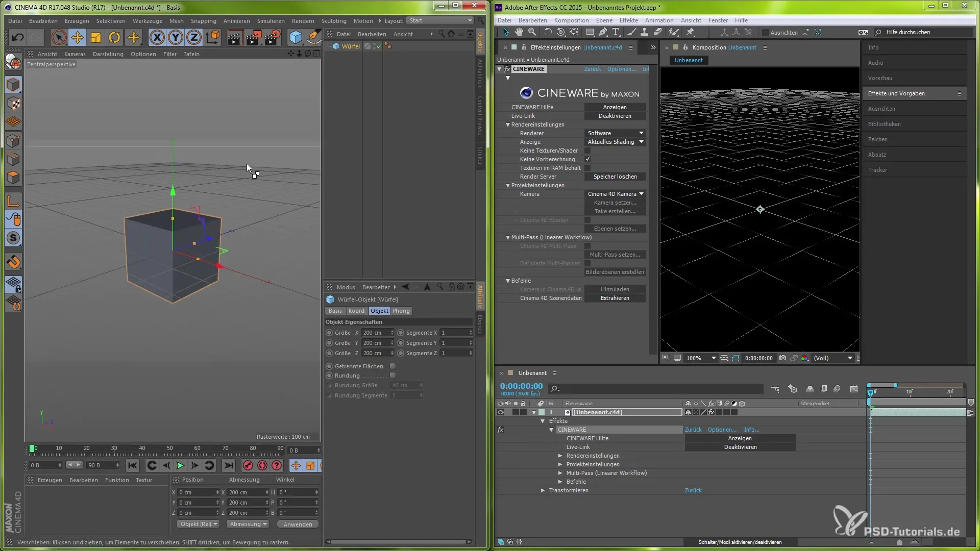 After Effects CINEWARE 3.0: Sincronizzazione sicura con Live-Link