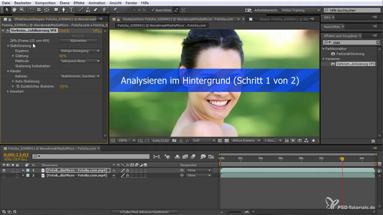 Stabilisiere Videos mit After Effects – Verkrümmungsstabilisierung