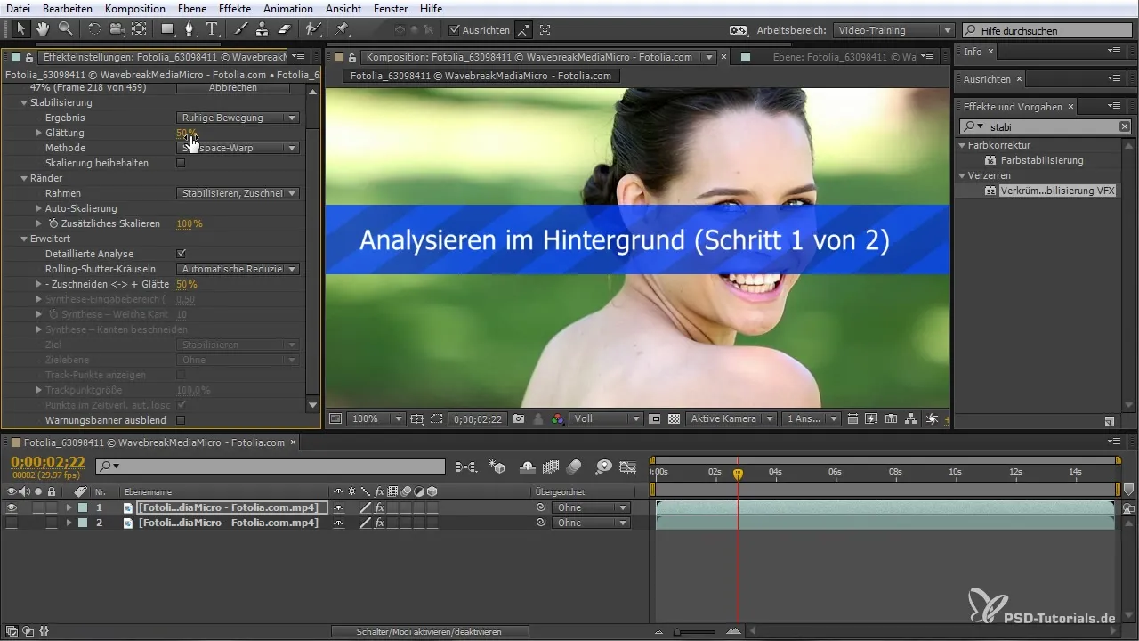 Stabilisiere Videos mit After Effects – Verkrümmungsstabilisierung