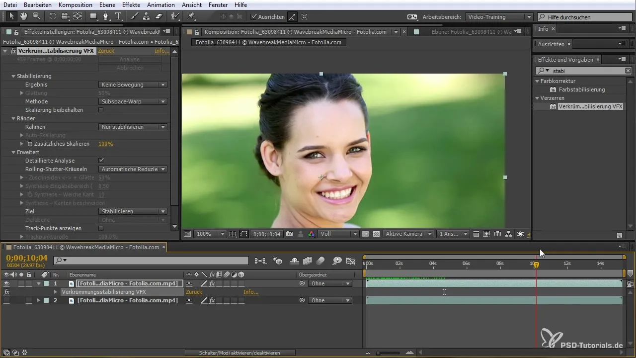 Stabilisiere Videos mit After Effects – Verkrümmungsstabilisierung