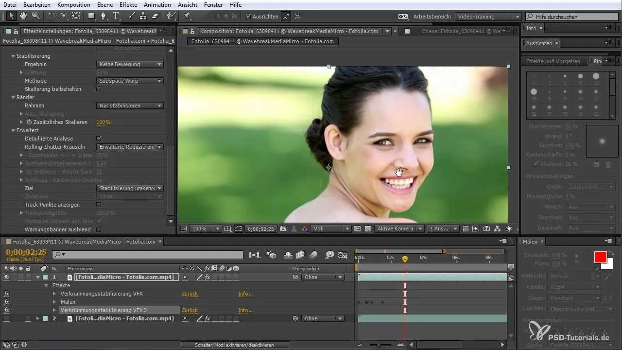 Stabilisiere Videos mit After Effects – Verkrümmungsstabilisierung