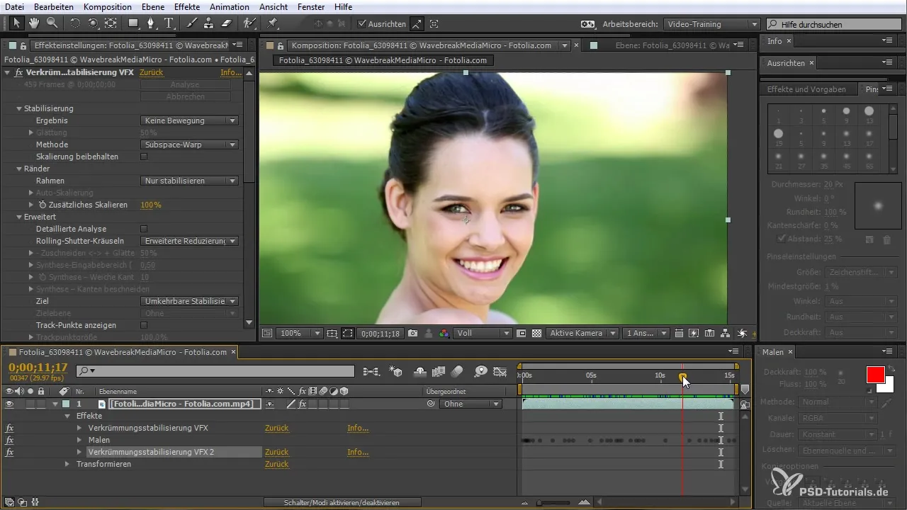 Stabilisiere Videos mit After Effects – Verkrümmungsstabilisierung