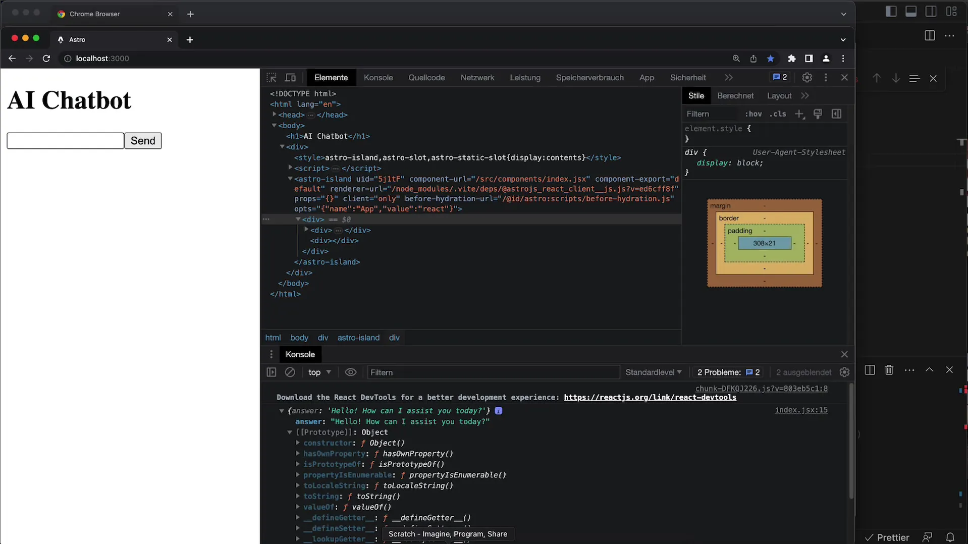 Základní uživatelské rozhraní v React s OpenAI API