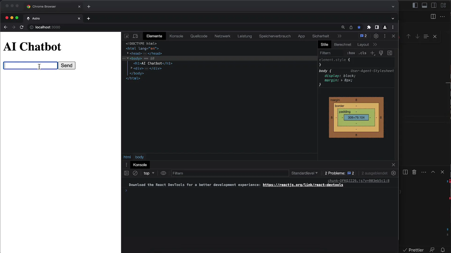 Základní uživatelské rozhraní v React s OpenAI API