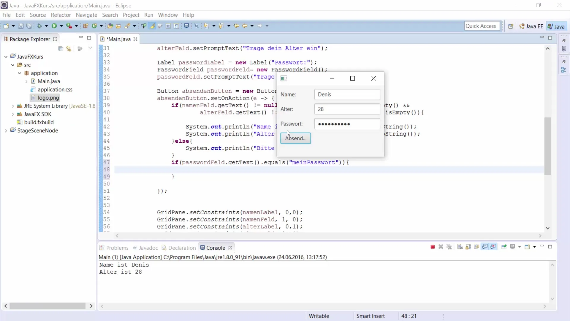 PasswordField in JavaFX – Eine Schritt-für-Schritt Anleitung