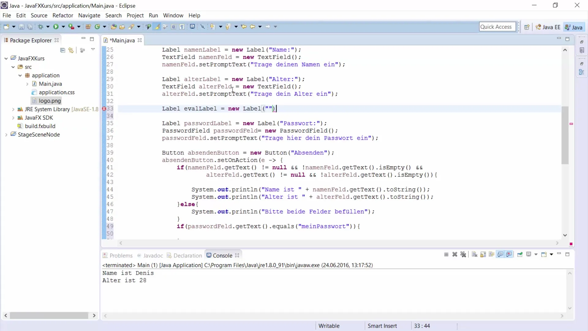 PasswordField in JavaFX – Eine Schritt-für-Schritt Anleitung