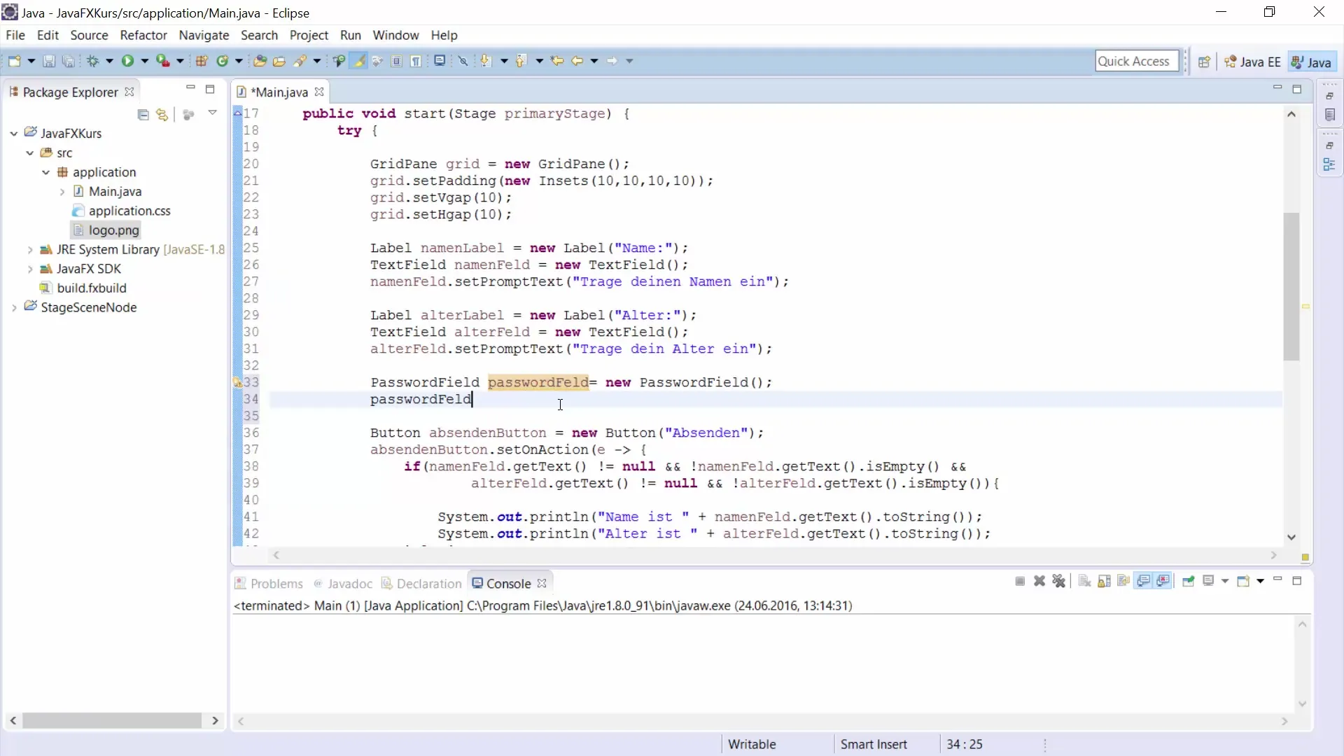 PasswordField in JavaFX – Eine Schritt-für-Schritt Anleitung