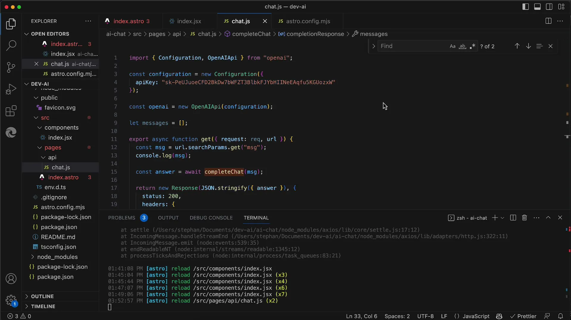 API OpenAI - Implementarea unei stocări a istoricului de chat