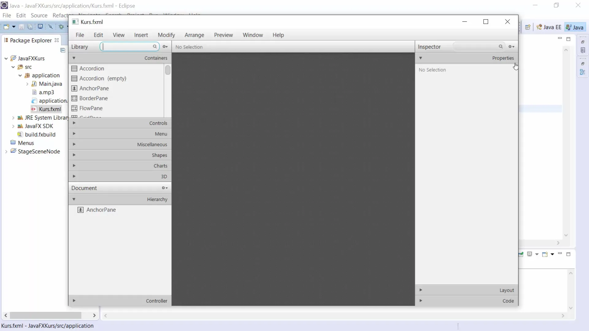 GUI-Entwicklung mit Scene Builder in JavaFX