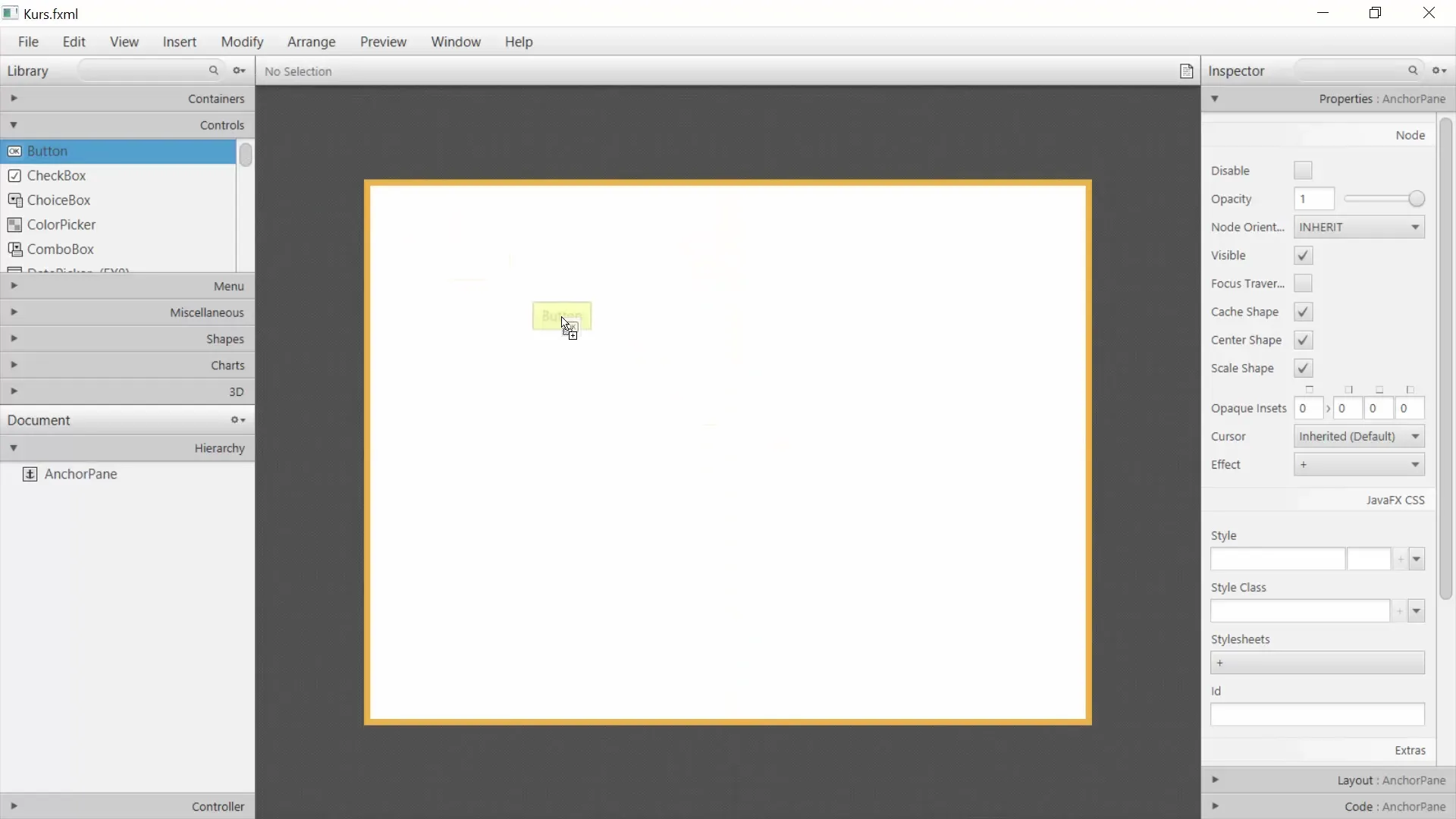 GUI-Entwicklung mit Scene Builder in JavaFX