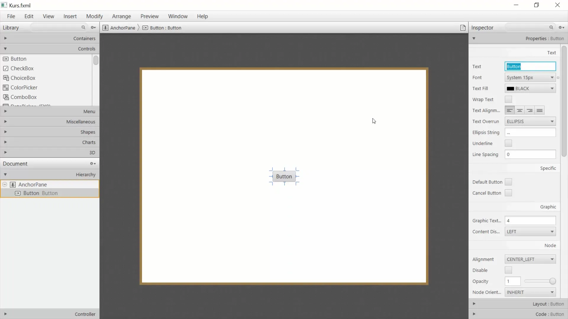 GUI-Entwicklung mit Scene Builder in JavaFX