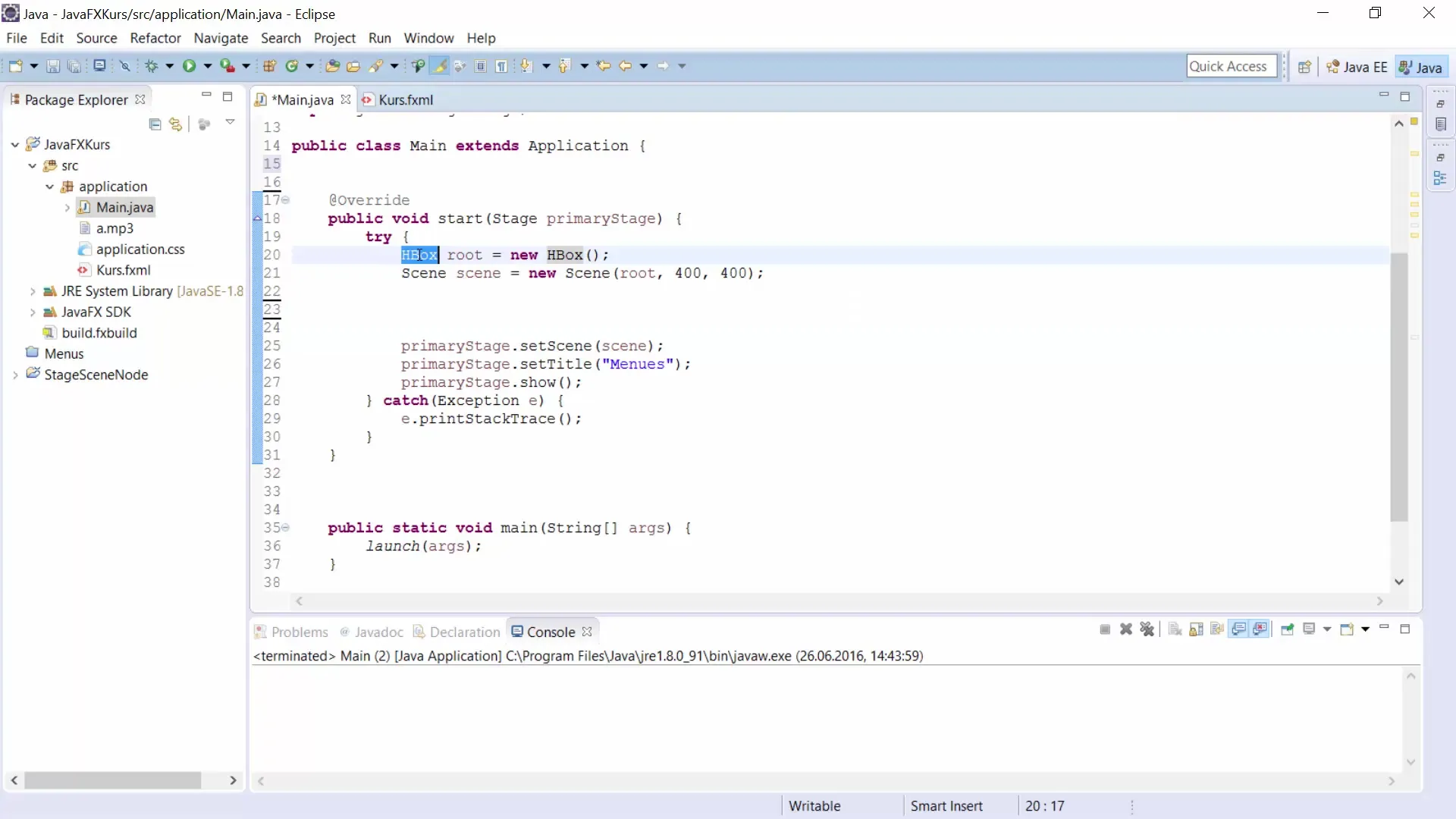 GUI-Entwicklung mit Scene Builder in JavaFX