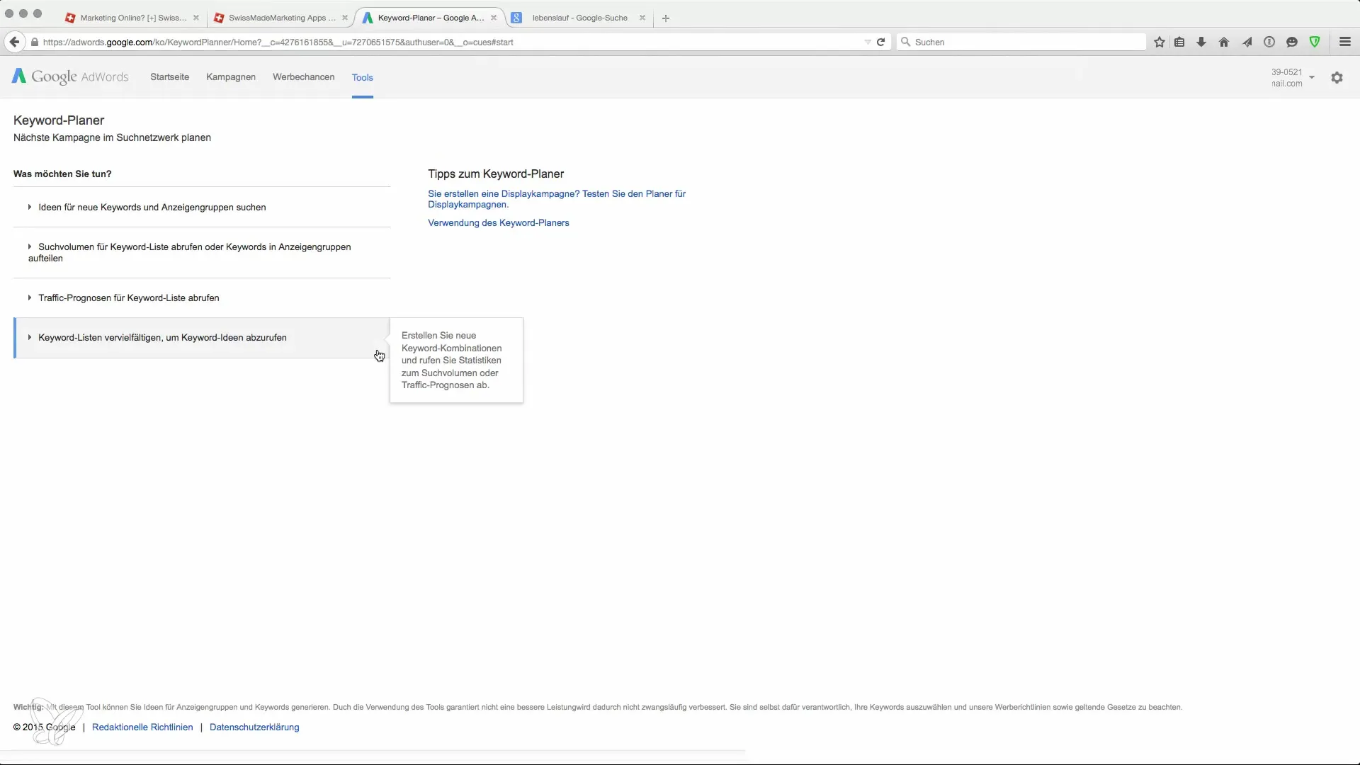 Keywords effektiv recherchieren mit Google AdWords