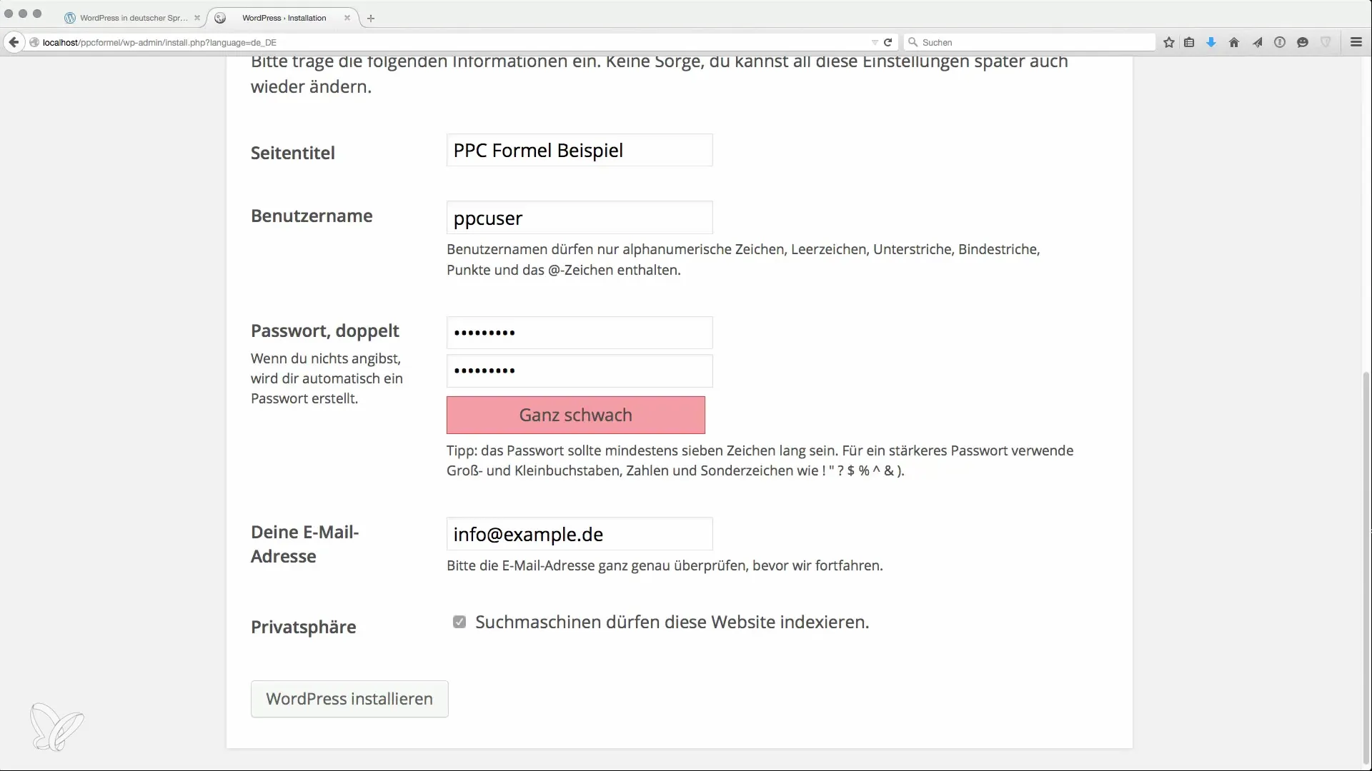 WordPress effektiv installieren für Nischenseiten