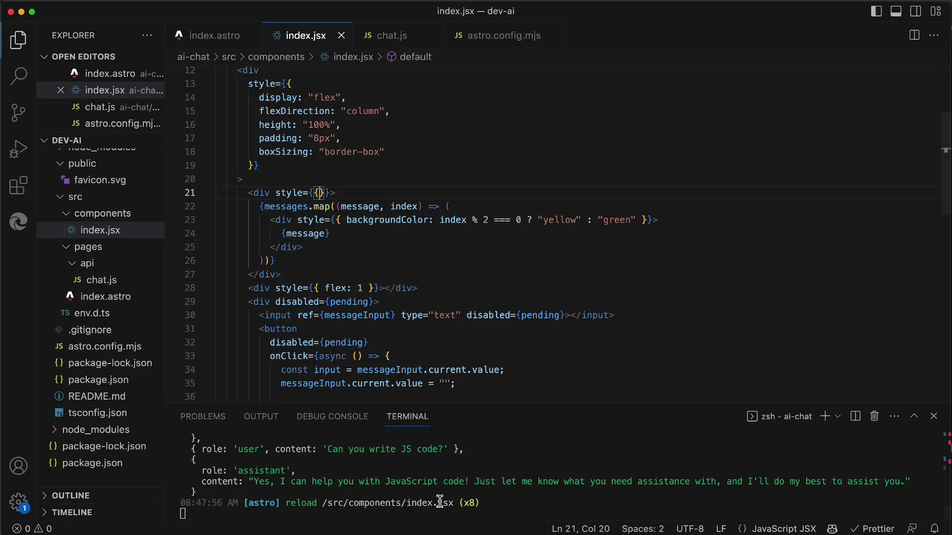 Vylepšit chatovací historii pomocí OpenAI API