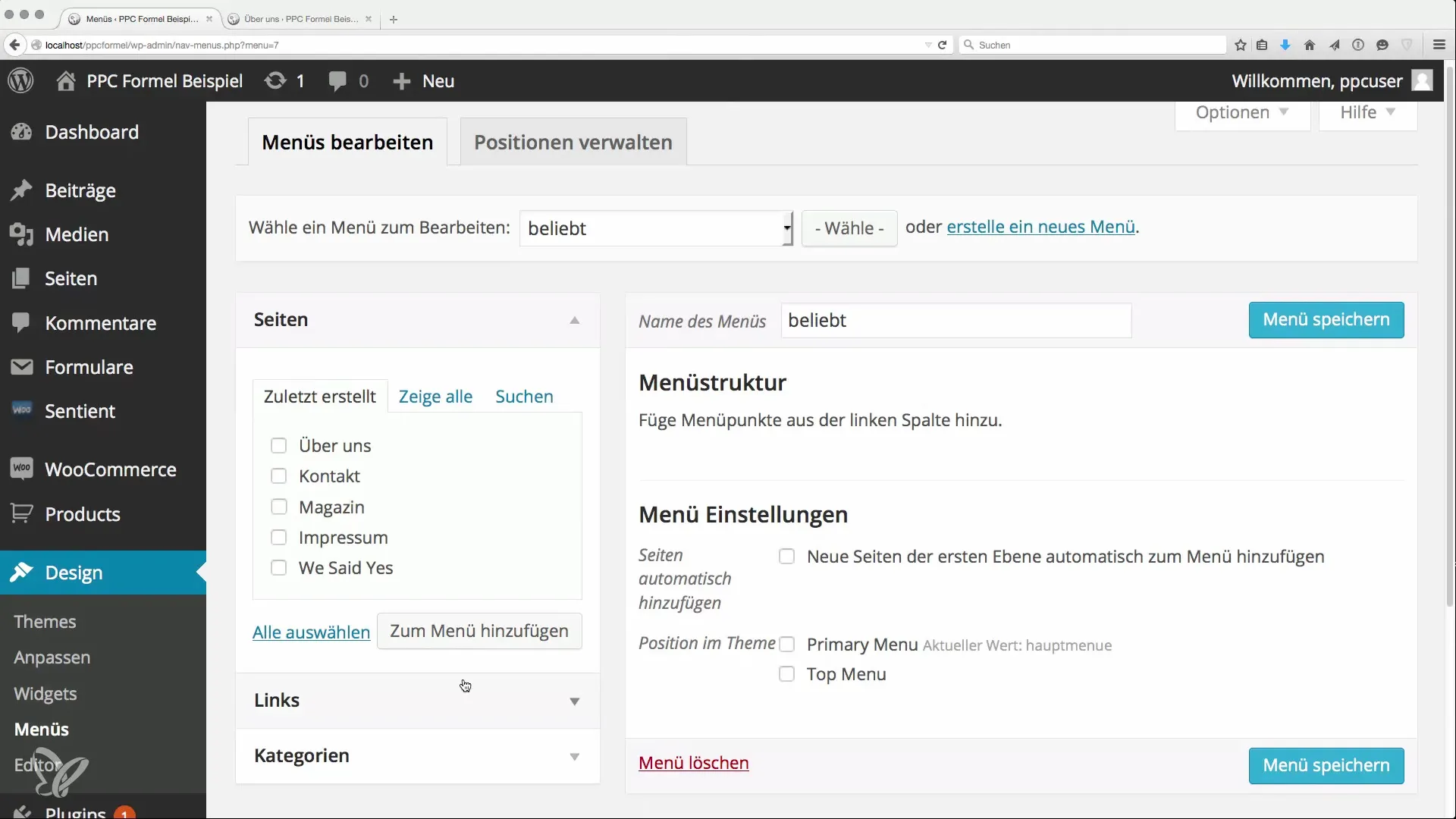 Effektive Einrichtung von Menüs und Widgets für Webseiten