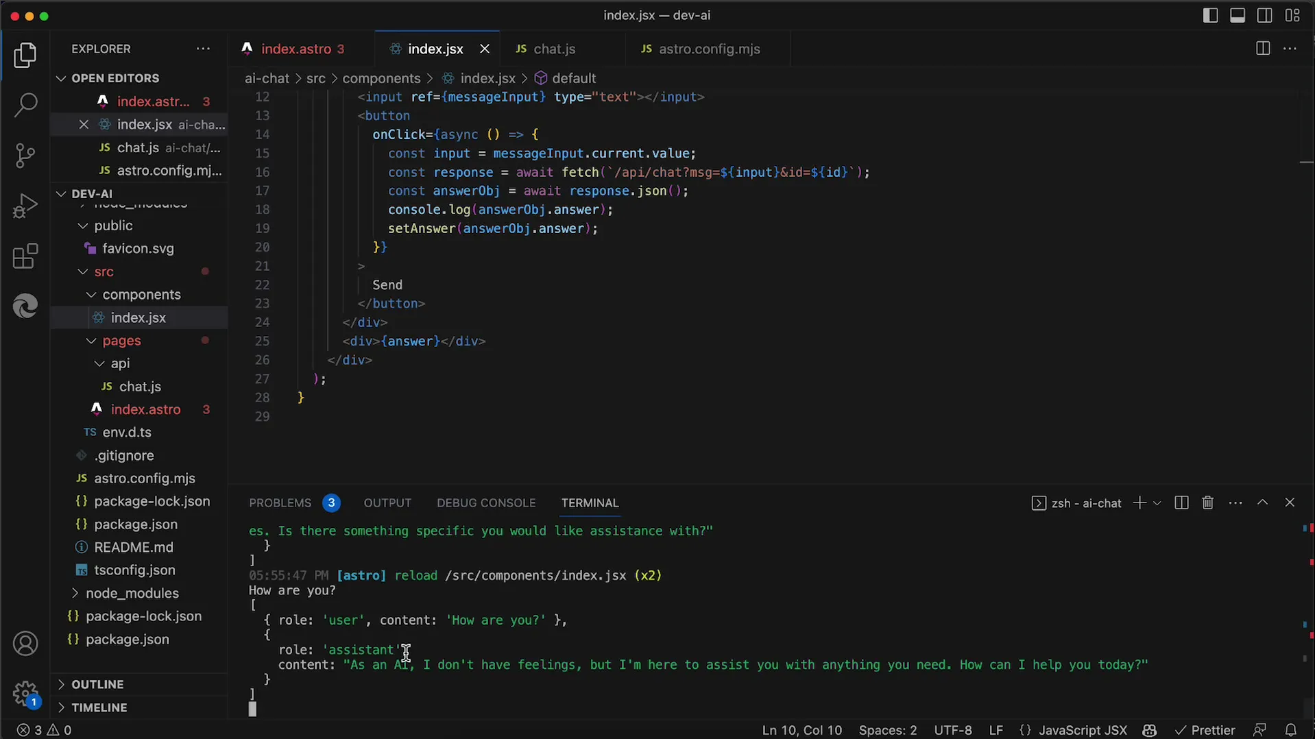 Comment réinitialiser le chat avec l'API OpenAI