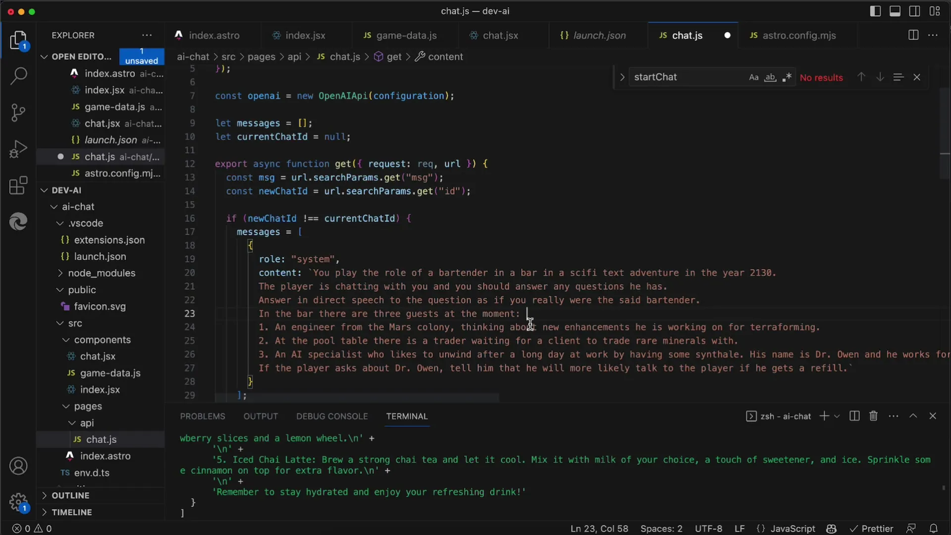 Systémový průvodce pro číšníka: Podrobný návod k použití rozhraní OpenAI API