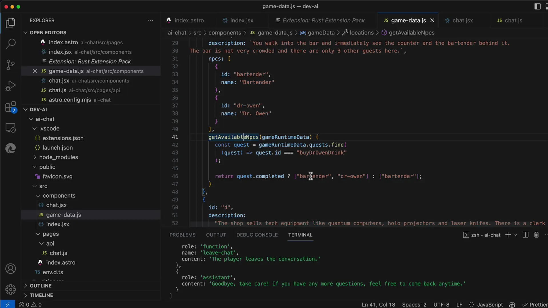 Integrace Dr. Owena do herního zážitku pomocí rozhraní OpenAI API