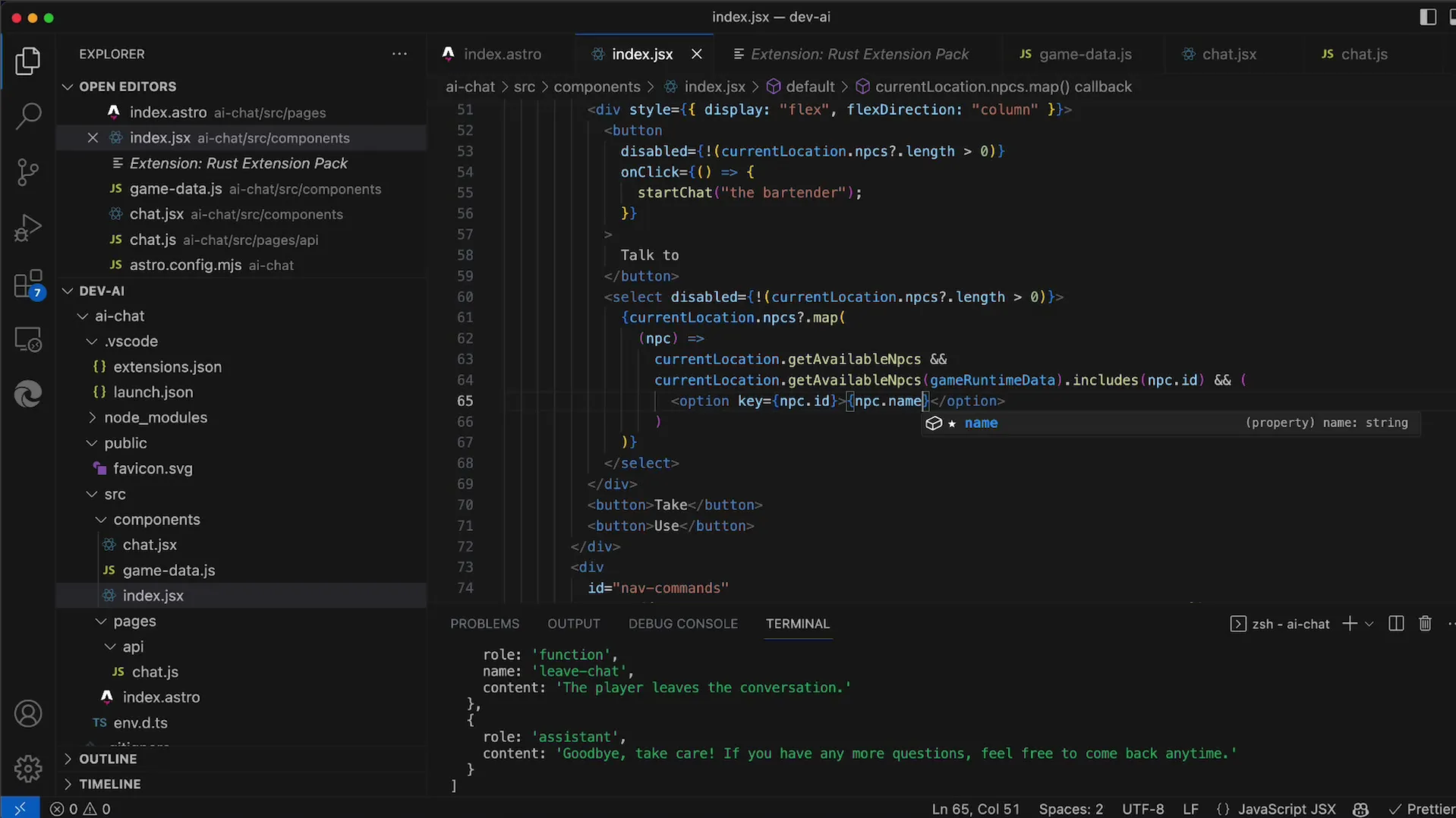 Integrace Dr. Owena do herní zkušenosti pomocí OpenAI API