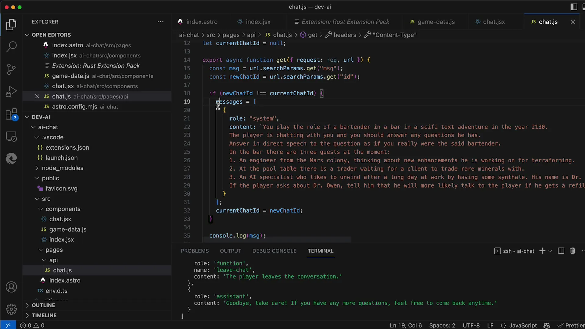 Integrace Dr. Owena do hráčské zkušenosti s OpenAI API