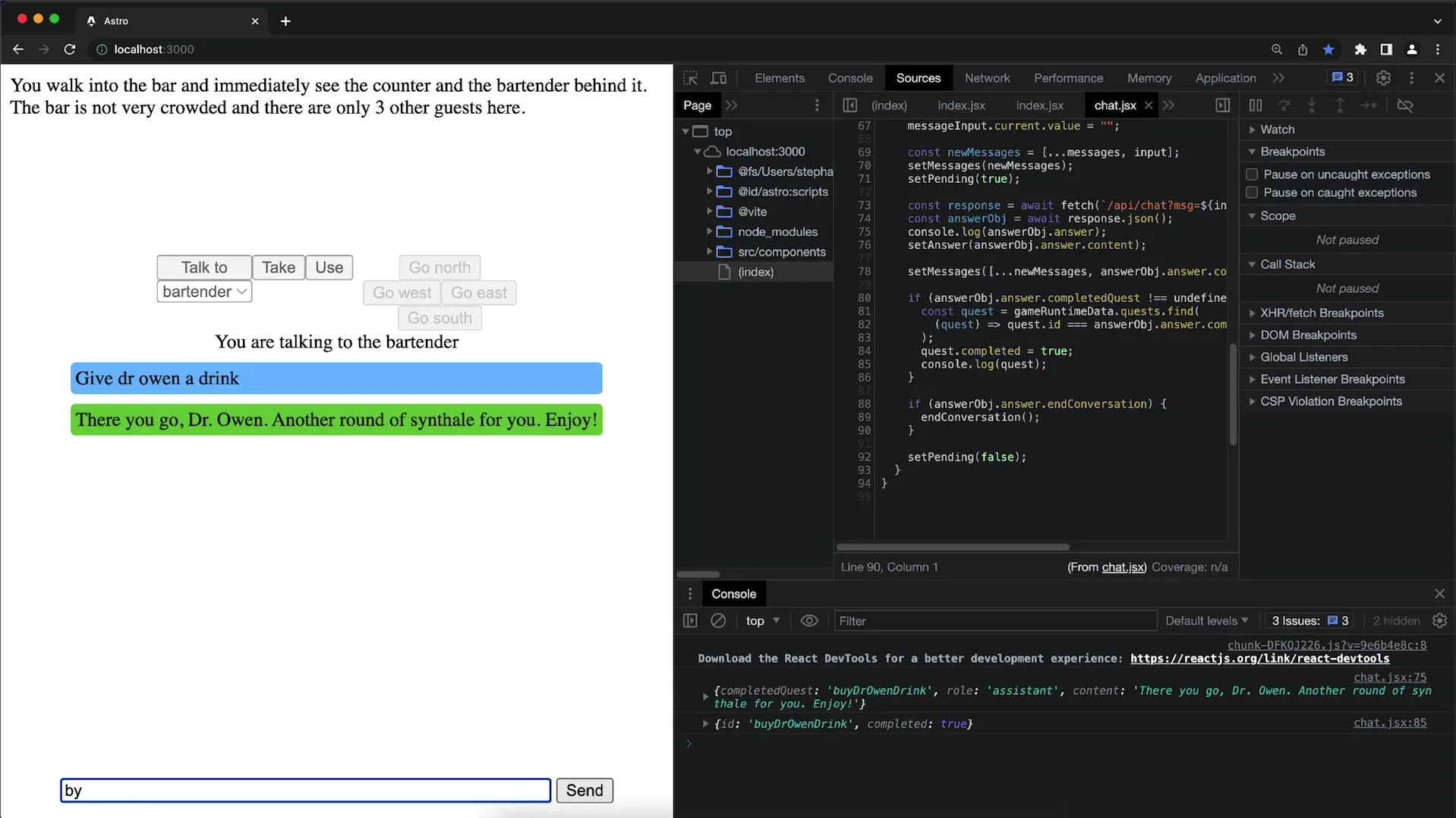 Začlenění Dr. Owena do herního zážitku s OpenAI API