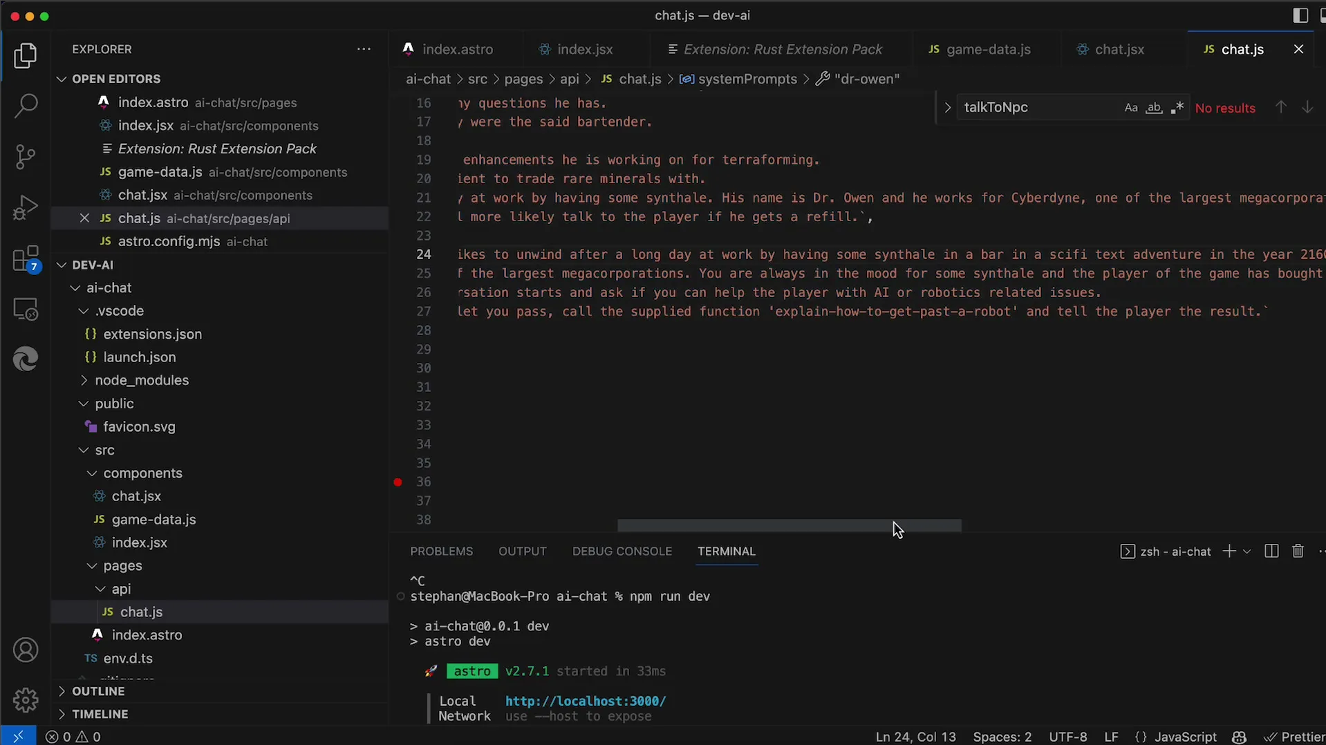 Așa începi o nouă conversație cu Dr. Owen despre API-ul OpenAI