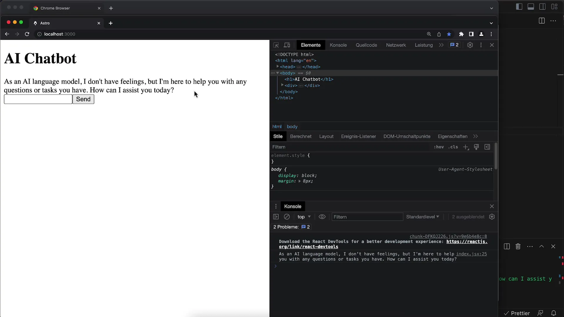 Vylepšit UX pro chatovací aplikaci s OpenAI API