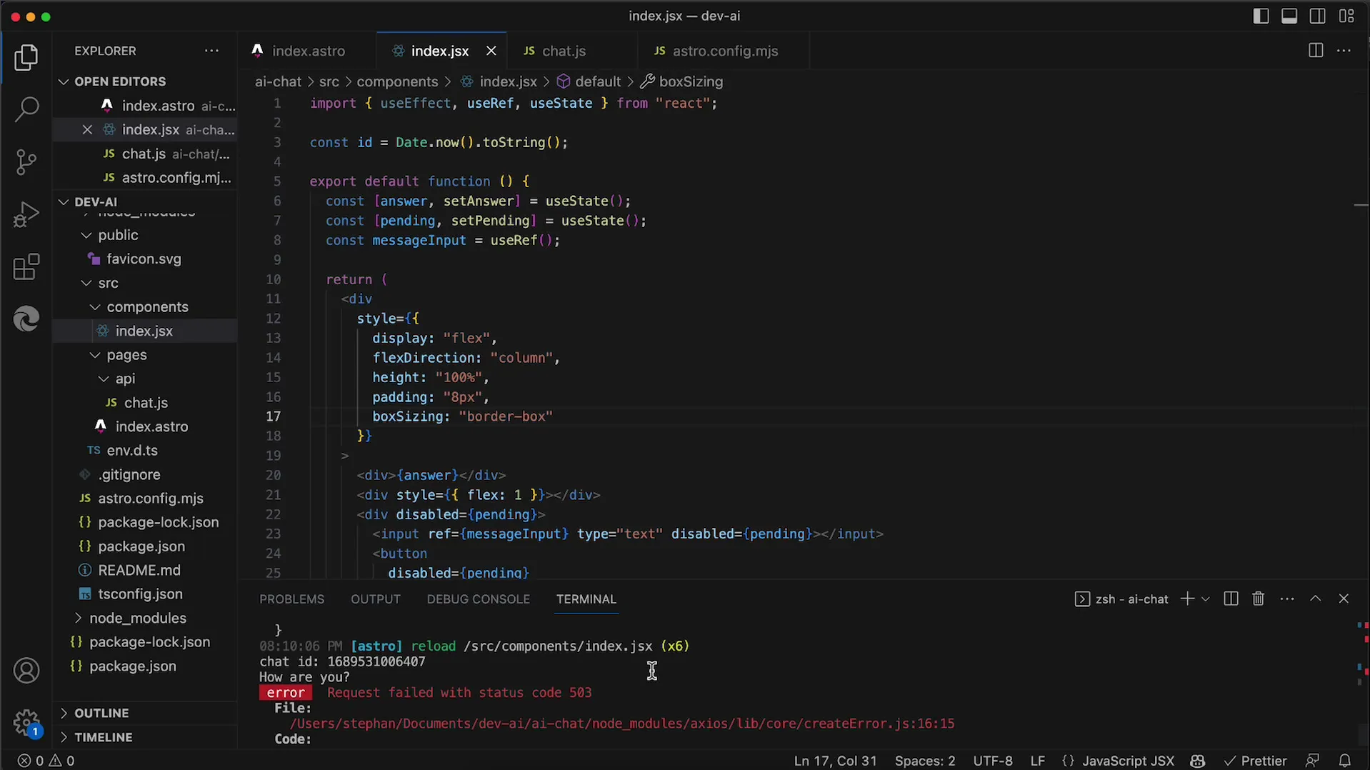 Vylepšení UX pro chatovací aplikaci s OpenAI API