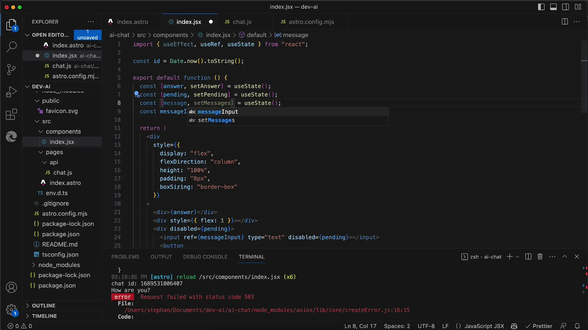 Vylepšení uživatelského rozhraní pro chatovací aplikaci s OpenAI API