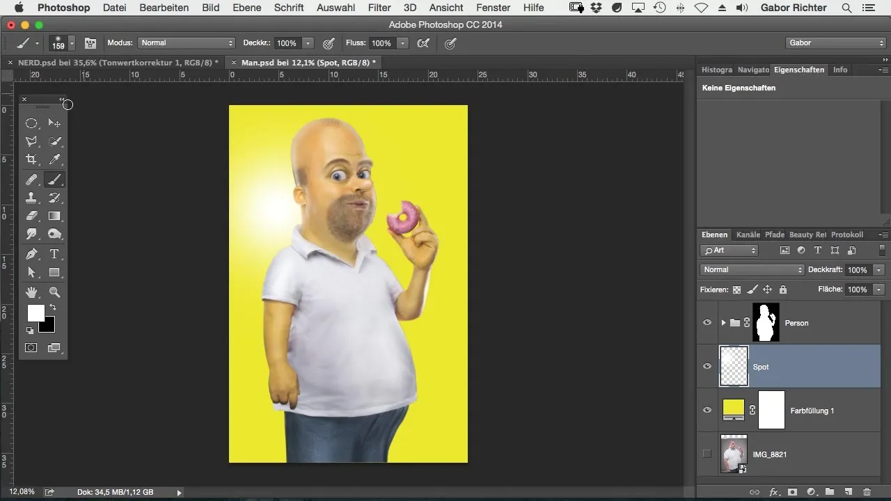 Baggrund med en spotdesign i Photoshop Baggrund med en spot i Photoshop