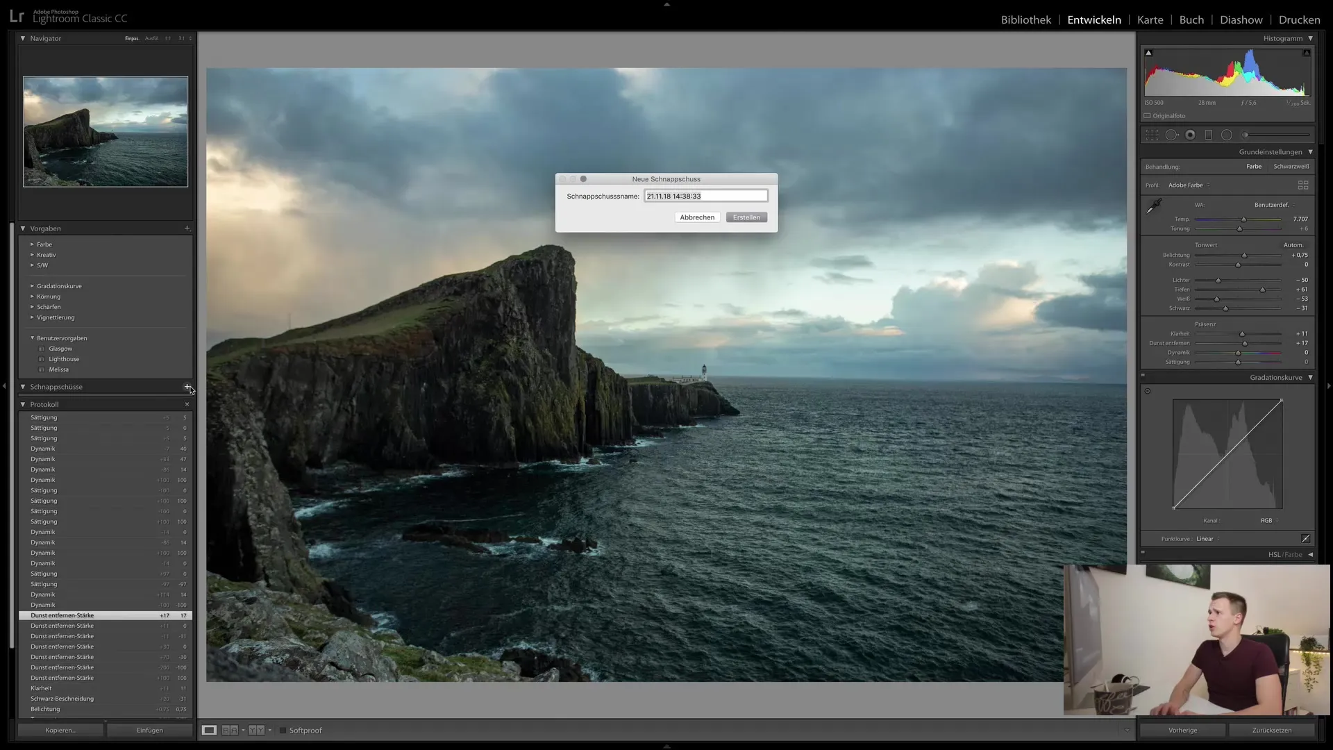 Lightroom Classic CC: Günlük, anlık görüntü ve ön ayarlar kapsamlı bir şekilde açıklanmıştır