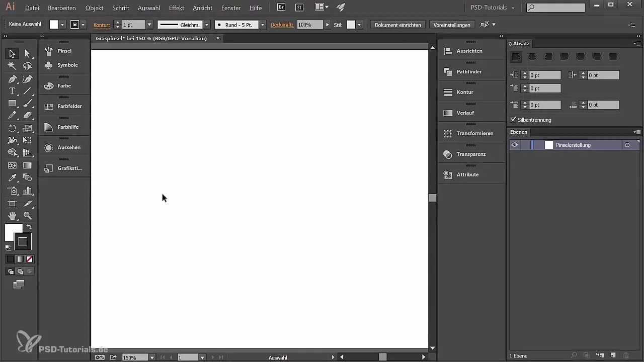Sukurti žolės tekstą su individualiais šepetėliais Illustrator programoje