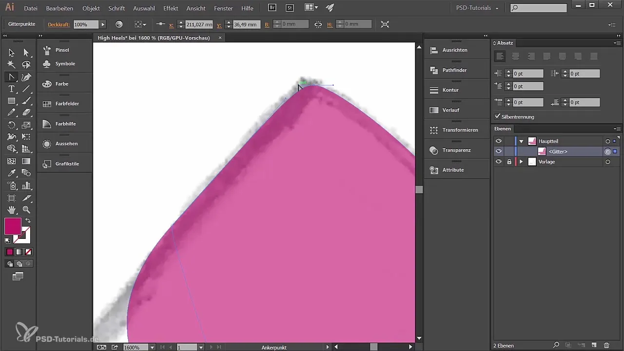 Kokybiška High Heels dizaino kūrimas Adobe Illustrator programoje