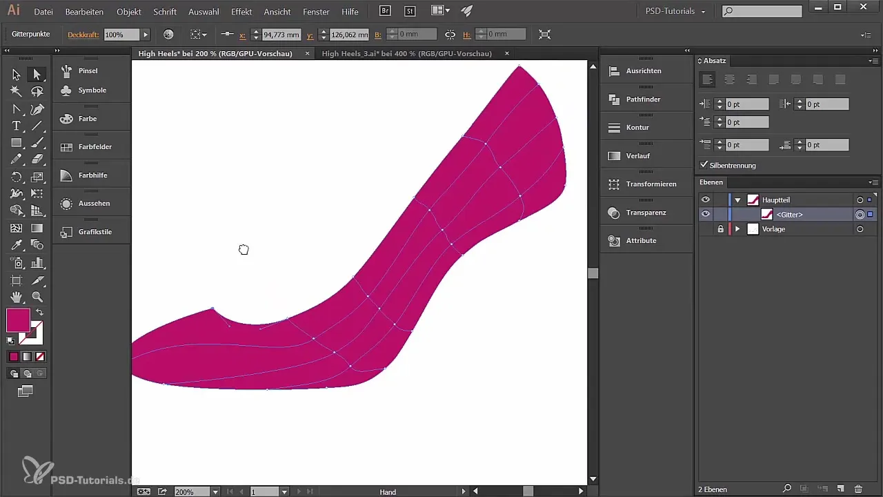 Aukštos kokybės aukštakulnių dizainas Adobe Illustrator