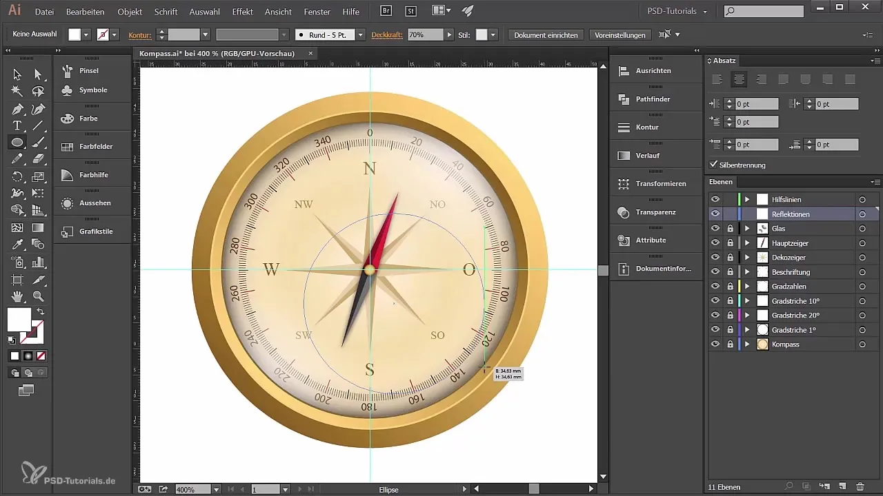 Kūrti ir dizainuoti kompasą Adobe Illustrator