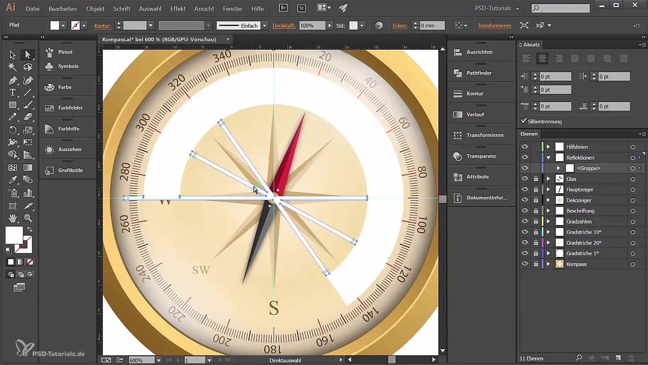 Kuriamas ir dizainuojamas kompasas Adobe Illustrator programoje