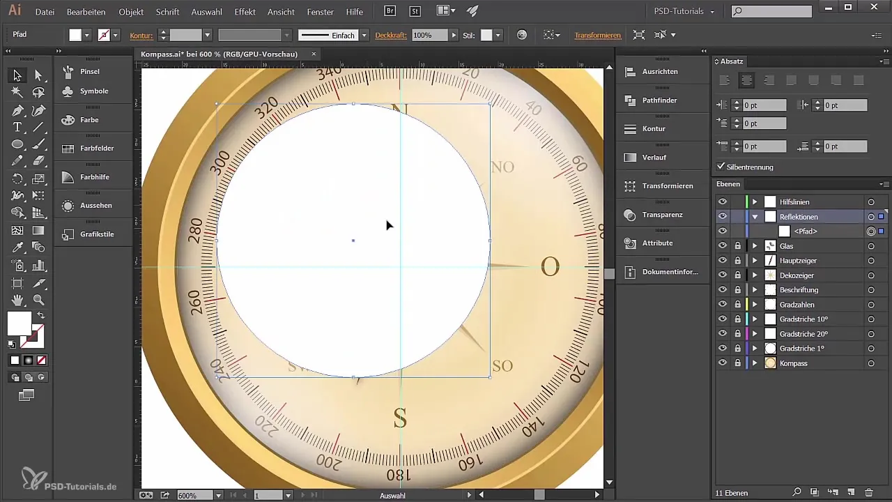 Sukurkite ir sukurkite kompasą Adobe Illustrator