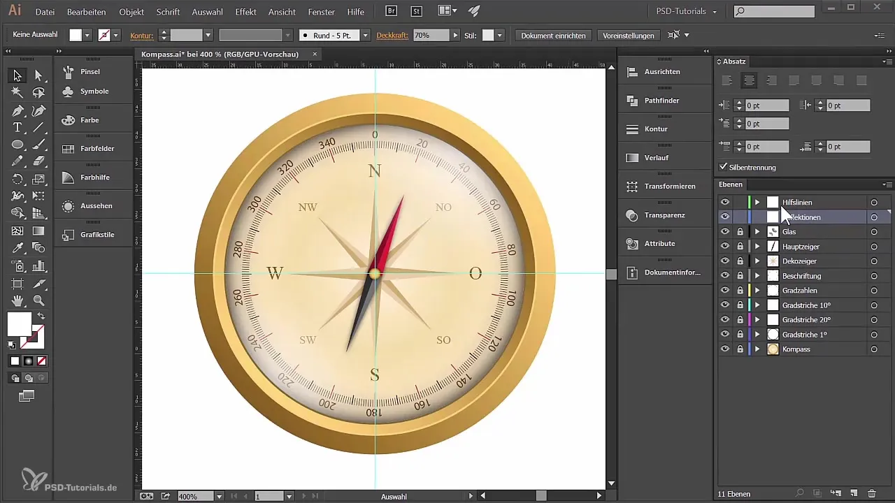 Sukurti ir suprojektuoti kompasą Adobe Illustrator