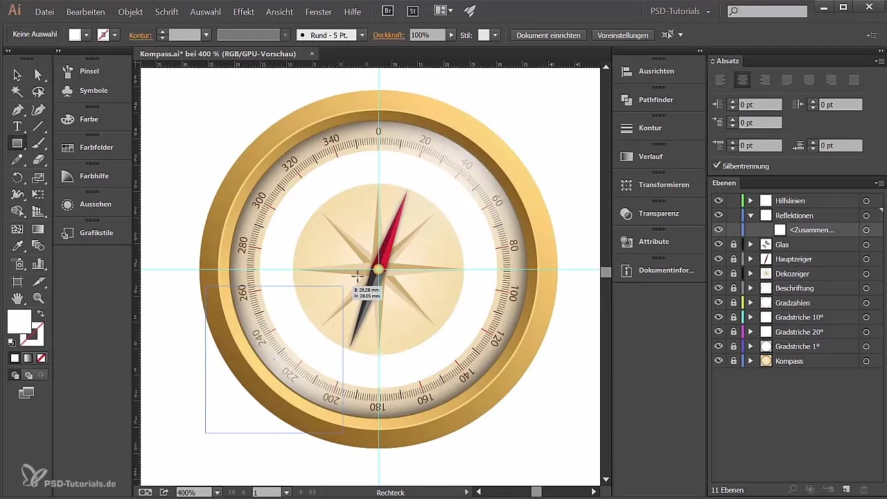 Sukurti ir suprojektuoti kompasą Adobe Illustrator