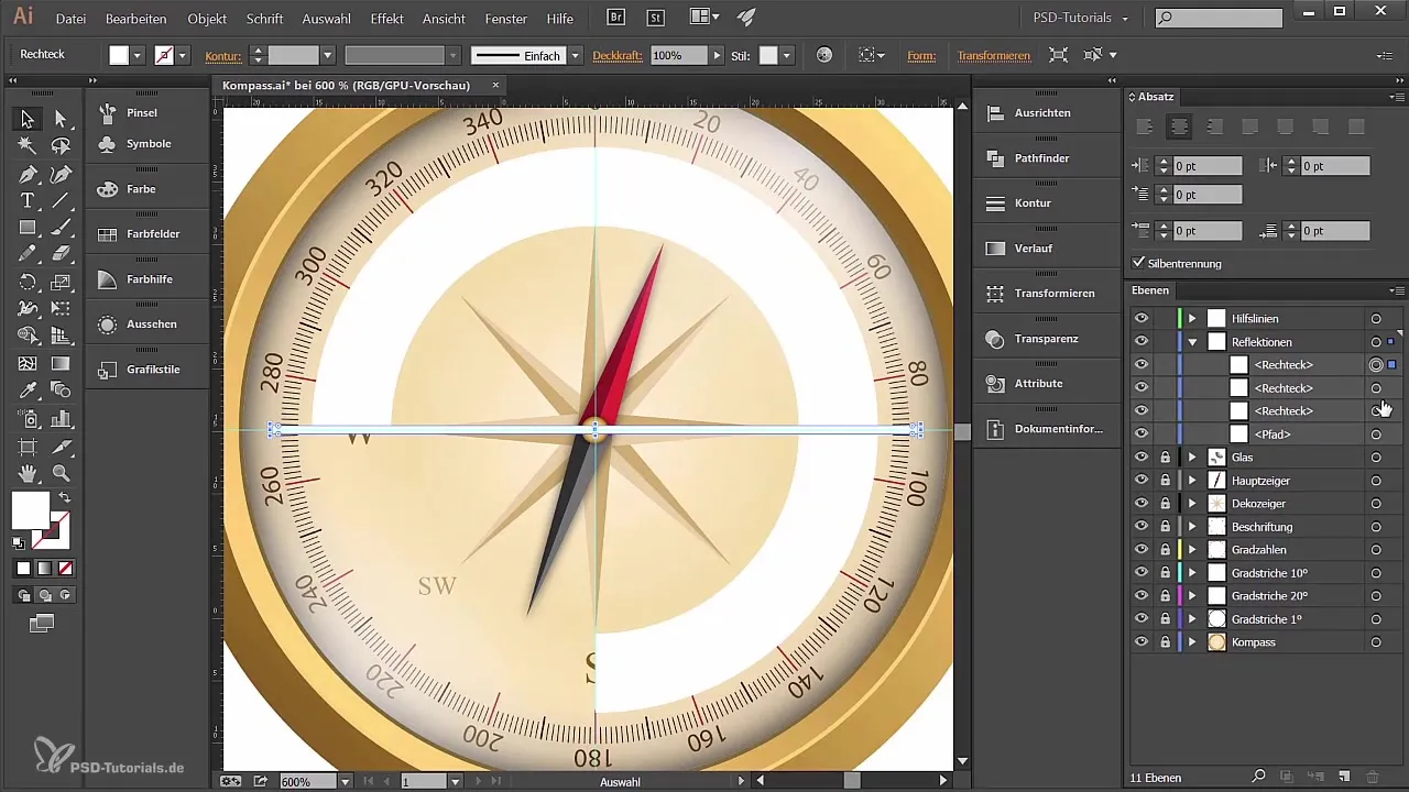 Sukurkite ir sukurkite kompasą Adobe Illustrator