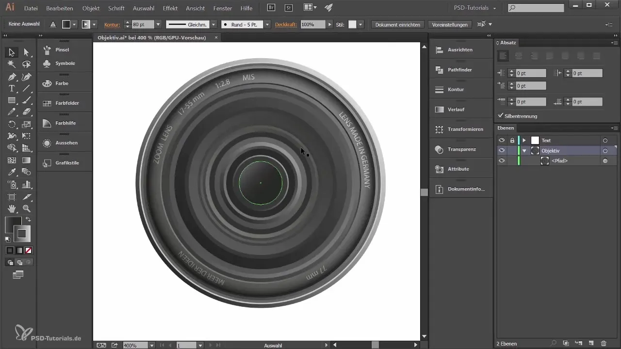 Sukurti realistinį objektyvą Adobe Illustrator