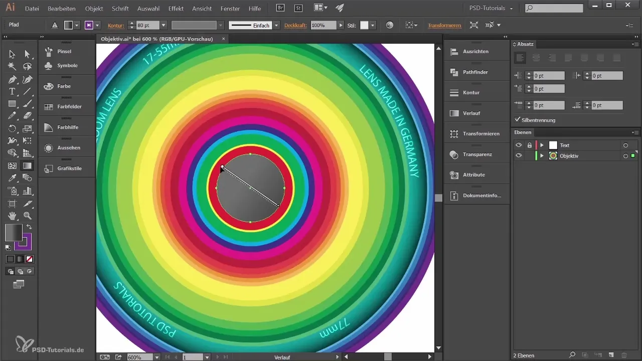 Sukurkite realistinį objektyvą programoje Adobe Illustrator