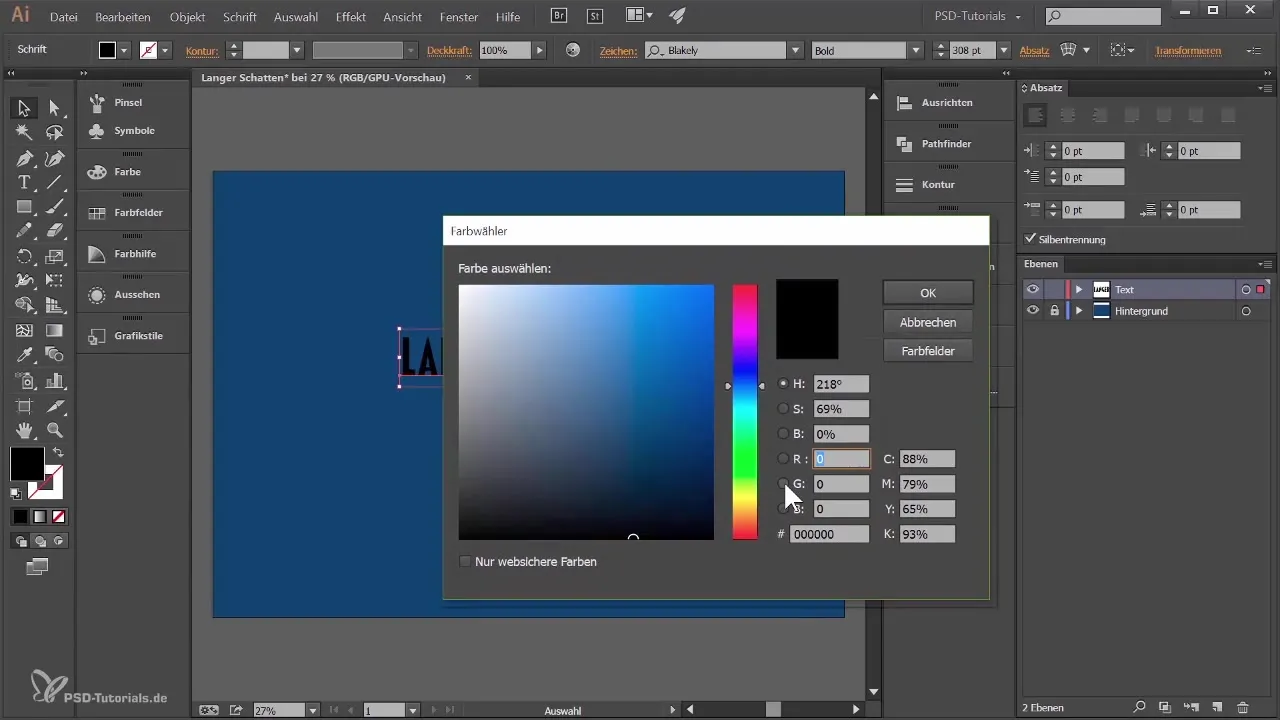 Sukurkite tekstą su ilga šešėliu Adobe Illustrator