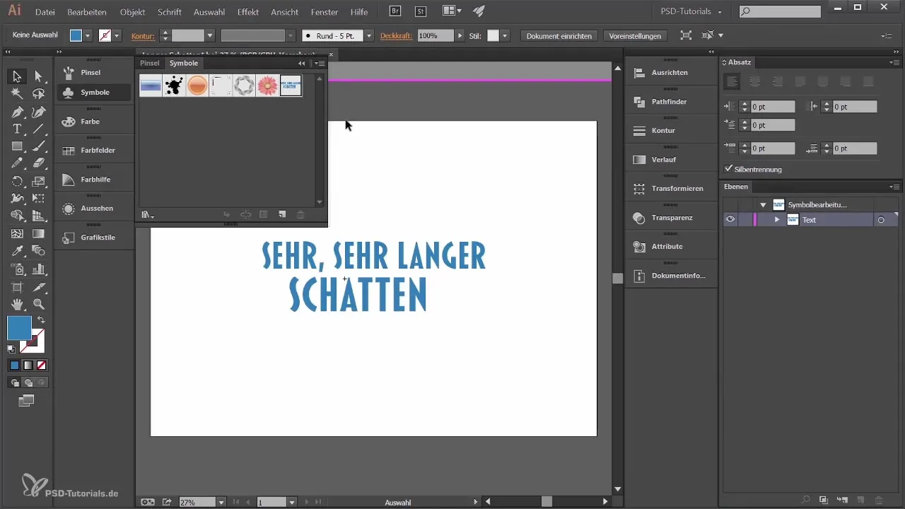 Sukurti tekstą su ilgu šešėliu Adobe Illustrator programoje