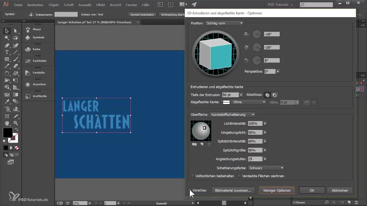 Sukurkite 3D tekstą su ilgu šešėliu Illustrator