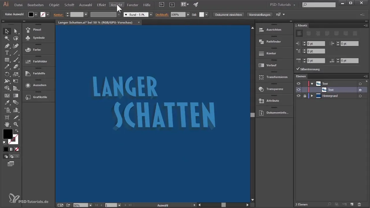 Sukurti 3D tekstą su ilgu šešėliu Illustrator programoje