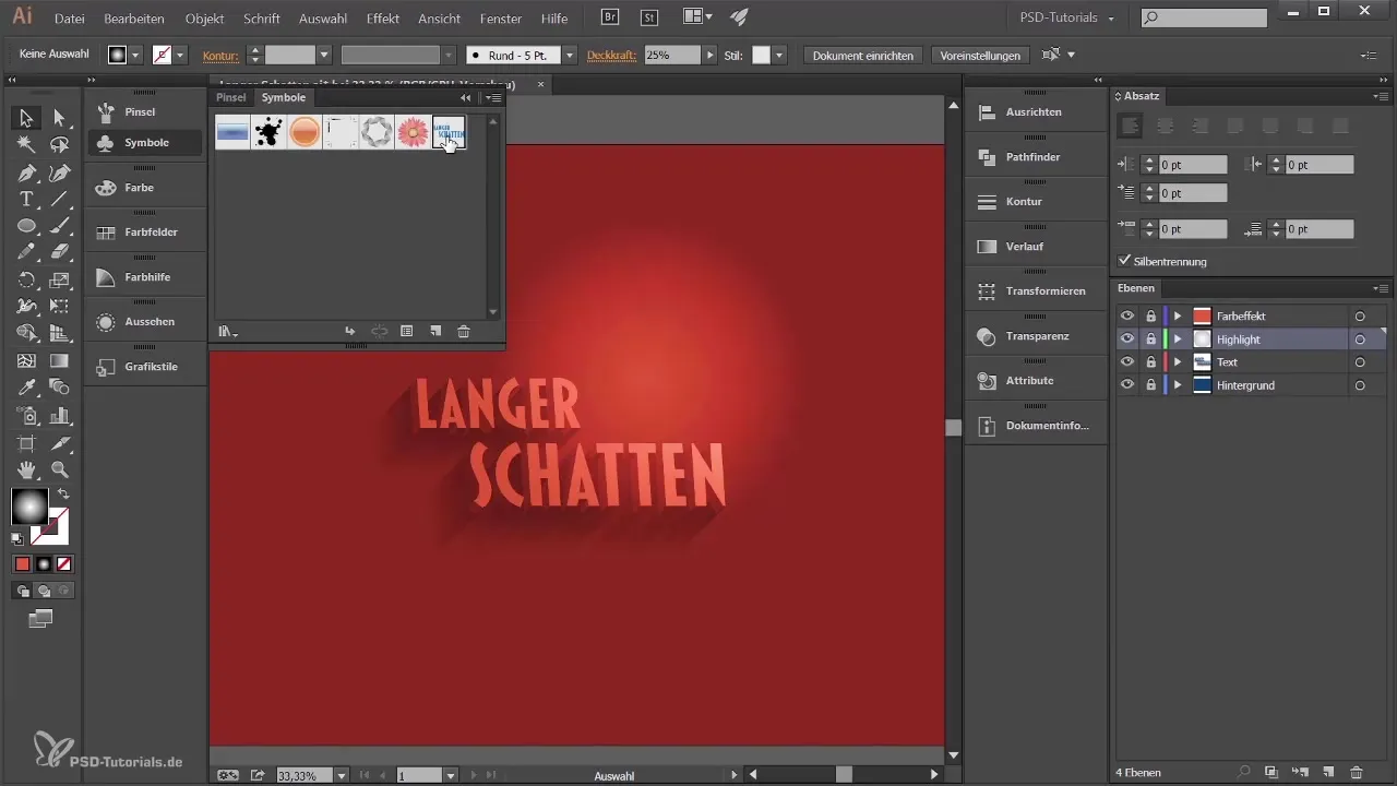 Teksto su ilgu šešėliu kūrimas Adobe Illustrator programoje turi daug galimybių