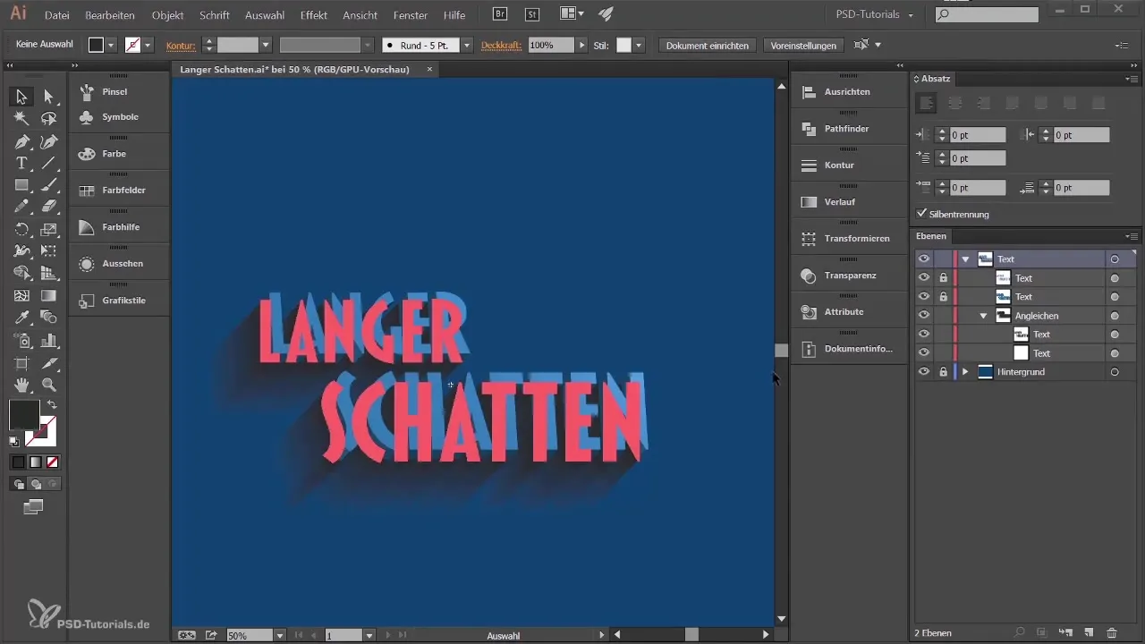 Teksto su ilgu šešėliu kūrimas Adobe Illustrator programoje turi daug galimybių