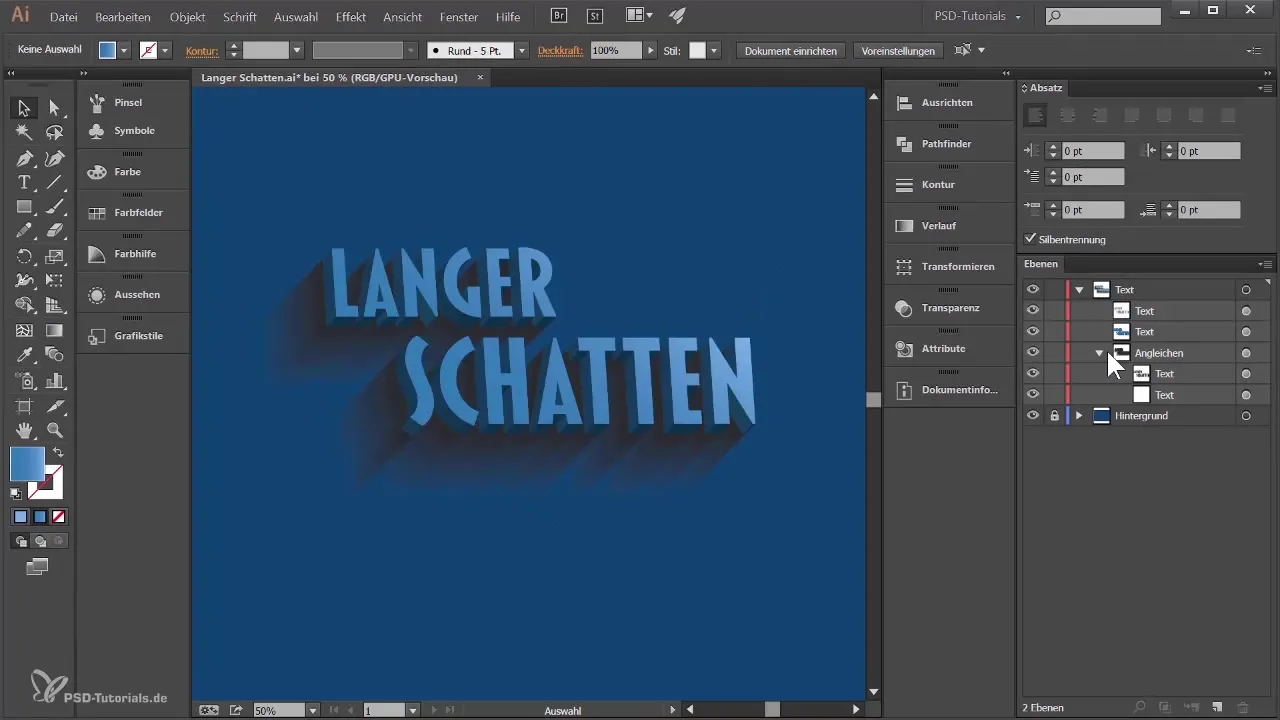 Teksto su ilgu šešėliu kūrimas Adobe Illustrator programoje turi daug galimybių